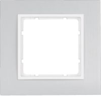 Ramka pojedyncza, alu/biały mat, B.7 | 10116914 Hager