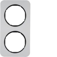 Ramka podwójna, alu/czarny, R.1 | 10122184 Hager