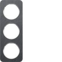 Ramka potrójna, łupek/biały, R.1 | 10132389 Hager