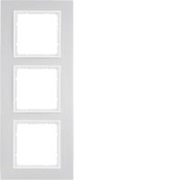 Ramka potrójna, alu/biały mat, B.7 | 10136914 Hager