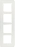Ramka poczwórna, biały aksamit, lakierowany, Q.7 | 10146189 Hager