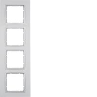 Ramka poczwórna, alu, mat, B.7 | 10146424 Hager