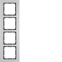 Ramka poczwórna, alu/antracyt mat, B.7 | 10146904 Hager