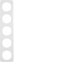 Ramka pięciokrotna, biały, połysk, R.1 | 10152189 Hager