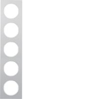 Ramka pięciokrotna, alu/biały, R.3 | 10152274 Hager