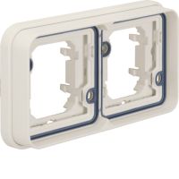 Ramka podwójna pozioma do montażu podtynkowego, IP55, biały, W.1 | 13293502 Hager