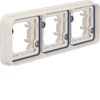 Ramka potrójna pozioma do montażu podtynkowego, IP55, biały, W.1 | 13303502 Hager