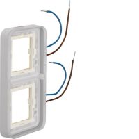 Ramka podwójna z podświetleniem białym 230V 0,6 mA do adaptera n/t, IP55, W.1 | 13393512 Hager