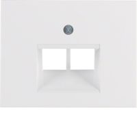 Płytka czołowa do gniazda przyłączeniowego UAE 2-kr komputerowego i telefonicznego, biały, K.1 | 14097009 Hager