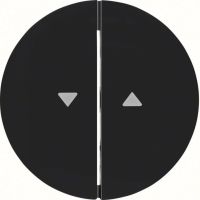 Klawisze z nadrukiem symbolu "strzałka" do łącznika 2-klawiszowego, czarny, połysk, R.1/R.3 | 16252045 Hager