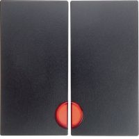Klawisze z czerwoną soczewką, do łącznika 2-klawiszowego, antracyt mat, B.x | 16271606 Hager