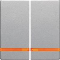 Klawisze z pomarańczową soczewką do łącznika 2-klawiszowego, alu aksamit, lakierowany, Q.x | 16276084 Hager