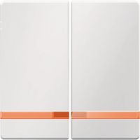 Klawisze z pomarańczową soczewką do łącznika 2-klawiszowego, biały, aksamit, Q.x | 16276089 Hager