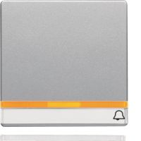 Klawisz z 2 dołączonymi soczewkami, polem opisowym i symbolem "dzwonek", alu aksamit, lakier, Q.x | 16286074 Hager