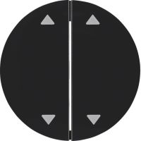 Klawisze z nadrukiem symbolu "strzałki" do łącznika 2-klawiszowego, czarny, połysk, R.1/R.3 | 16442045 Hager