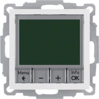 Regulator temperatury ze sterowaniem czasowym styk zwierny i el.centralny, biały, B.Kwadrat | 20448989 Hager