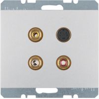 Gniazdo 3xCinch/S-Video, alu, K.1 | 3315327003 Hager