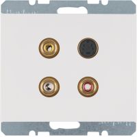 Gniazdo 3xCinch/S-Video, biały, połysk, K.1 | 3315327009 Hager