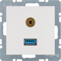 Gniazdo USB/3,5mm audio, biały, mat, S.1/B.3/B.7 | 3315391909 Hager