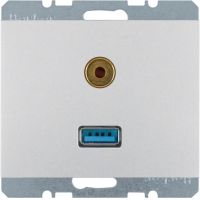 Gniazdo USB/3,5mm audio, alu, K.5 | 3315397003 Hager