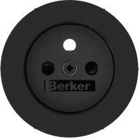 Płytka czołowa z przysłonami styków do gniazda z/u, czarny, połysk, R.1/R.3 | 3965762045 Hager