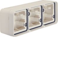 Adapter n/t potrójny poziomy, 2 wejścia, IP55, biały, W.1 | 6019303502 Hager