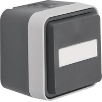 Gniazdo z/u 2P+Z z polem opisowym, kompletne, IP55, szary, W.1 | 6768813525 Hager