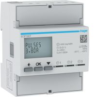 Licznik energii elektrycznej 1-fazowy, 3x80A 4M, wyjście imp., Agardio.measure | ECP180T Hager