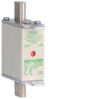 Wkładka bezpiecznikowa nożowa NH000 wskażnik podwójny uchwyt nieizolowany aM 20A 690VAC | LNH000020M6A Hager