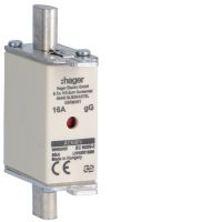 Wkładka bezpiecznikowa nożowa NH00 wskażnik podwójny uchwyt nieizolowany gG 16A 690VAC | LNH00016M6 Hager