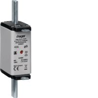 Wkładka bezpiecznikowa nożowa NH1 wskaźnik podwójny uchwyt izolowany gG 40A 500 VAC | LNH1040MK Hager