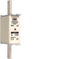 Wkładka bezpiecznikowa nożowa NH1 wskaźnik podwójny uchwyt nieizolowany gG 80A 690 VAC | LNH1080M6 Hager