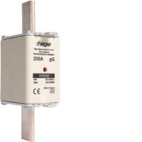 Wkładka bezpiecznikowa nożowa NH1 wskaźnik podwójny uchwyt nieizolowany gG 200A 690 VAC | LNH1200M6 Hager