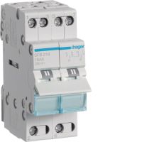 Modułowy przełącznik instalacyjny I-0-II punkt wspólny od dołu 2P 16A 230VAC | SFB216 Hager