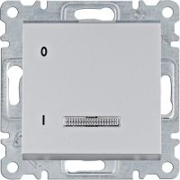 Łącznik kontrolny 1-biegunowy 16A/250VAC, srebrny, Lumina | WL0612 Hager