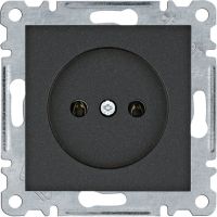 Gniazdo zasilające bez uziemienia, 16A/250VAC, czarny, Lumina | WL1013 Hager
