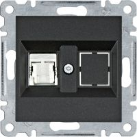 Gniazdo komputerowe pojedyczne lumina, RJ45, kat.6 FTP, czarne | WL2173 Hager