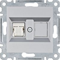 Gniazdo komputerowe pojedyczne lumina RJ45 kat.6 UTP, srebrny | WL2152 Hager