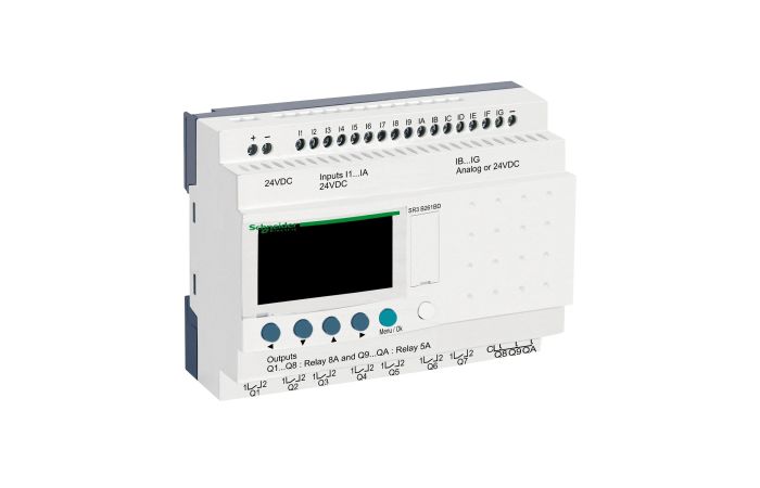 Przekaźnik programowalny 16 wejść 10 wyjść, 24V DC z wyświetlaczem, Zelio Logic | SR3B261BD Schneider Electric