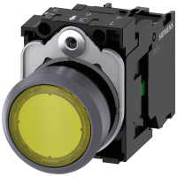 Przycisk podświetlany 22mm okrągły płaski ​​1NO moduł LED z diodą LED 24VAC/DC zacisk śrubowy żółty | 3SU1132-0AB30-1BA0 Siemens