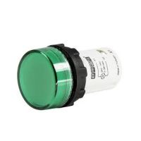 Lampka sygnalizacyjna MB z LED, monoblok, 24V AC/DC, płaski klosz, zielona | T0-MBSD024Y Promet