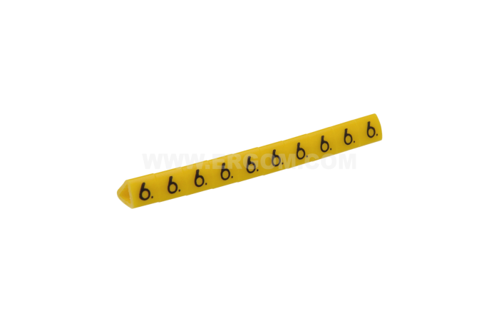Oznacznik przewodów OZ-1/6, cyfra 6, żółty (opak 100szt) | E04ZP-01020200700 Ergom