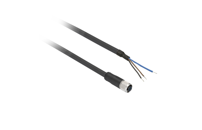 Konektory okablowane proste, żeńskie, M8, 3 piny, kabel 5m | XZCP0166L5 TMSS France