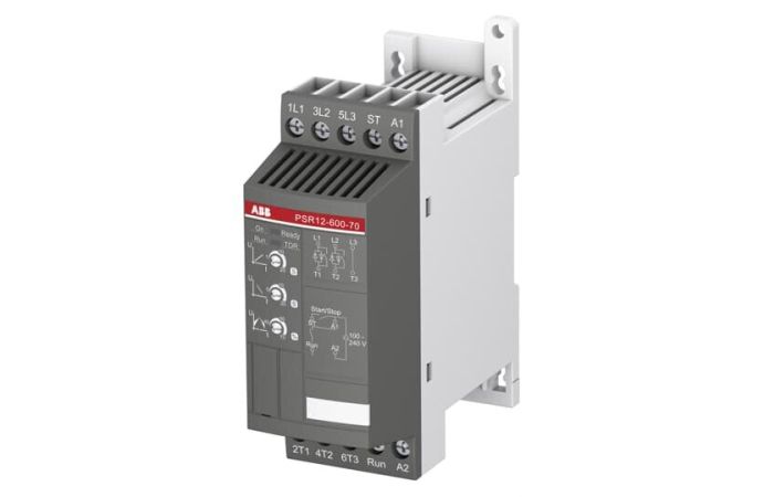 Softstart PSR12-600-70, napięcie zasilania 208-600V AC, 12A, 5,5kW, sterowanie 100-250V AC | 1SFA896106R7000 ABB