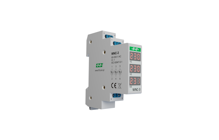 Wskaźnik napięcia modułowy - 3 fazowy LCD | WNC-3 F&F