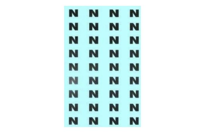 Arkusz samoprzylepny oznacznik przewód neutralny "N" NOZ-N | NOZ-N Trytyt