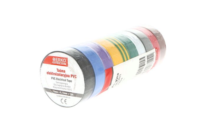 Taśma izolacyjna T PVC 15X10, multi color (opak 10szt) | TPVC_15-10-MULTI/1 Erko