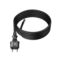 Przewód przyłączeniowy z wtyczką prostą IP44 , 3x2,5, H05RR, 3m, czarny PP-40H/3M/3X2,5/H05RR/CZARNY | W-97276 Plastrol