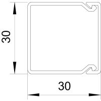 Kanał instalacyjny z perforacją dna 30x30, PVC, czysta biel, 9010 WDK30030RW (2m) | 6191096 Obo Bettermann