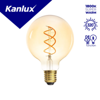 Lampa LEDBulb XLED G95 4W (25W) 250lm 1800K SW E27 filament globe bursztynowy | 33518 Kanlux